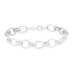 Bracelet argent 925 mailles ovales croisées 19 cm - vue 2