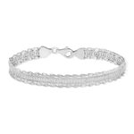 Bracelet argent 925 maille fantaisie 18 cm - vue 2