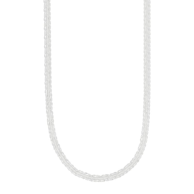 Collier argent 925 maille ajourée fantaisie 42,5 cm - vue 1
