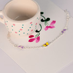 Bracelet argent 925 lapins laque multicolore 16,5 cm - vue D3