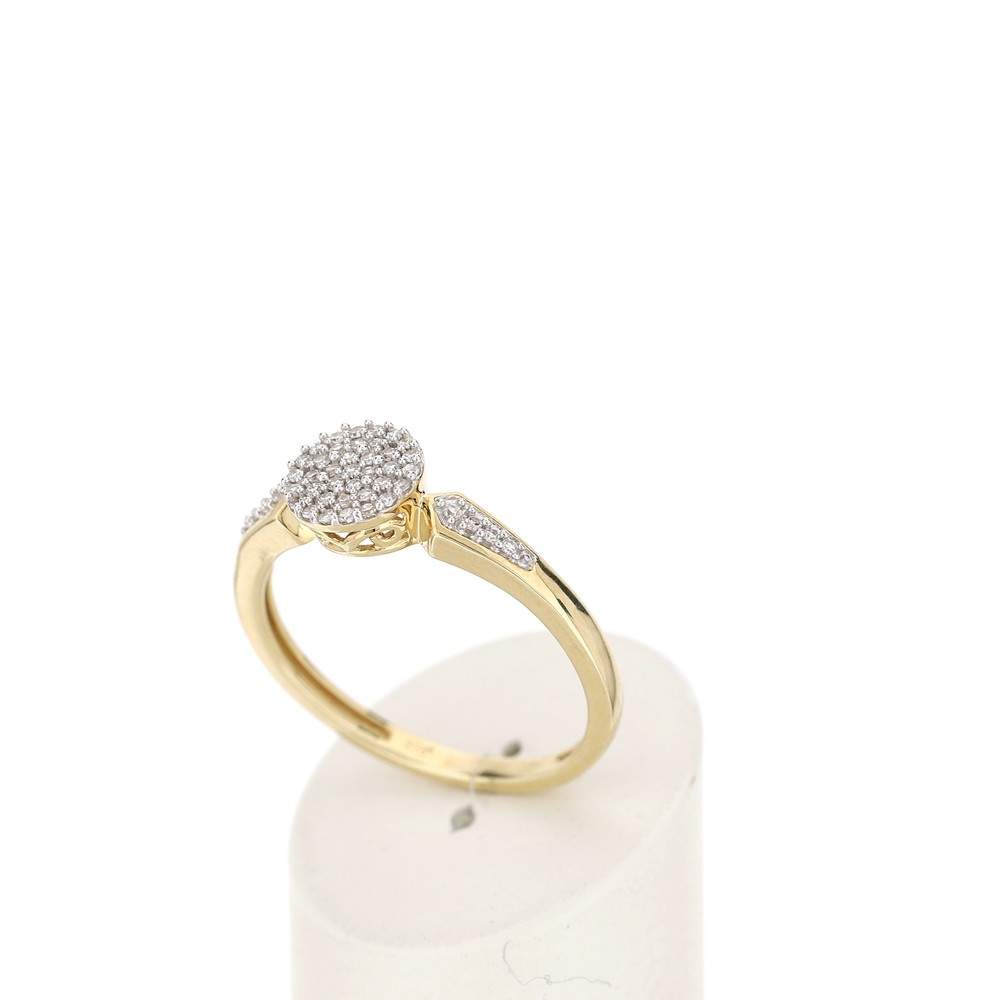 Bague or 375 2 tons diamants - vue 3