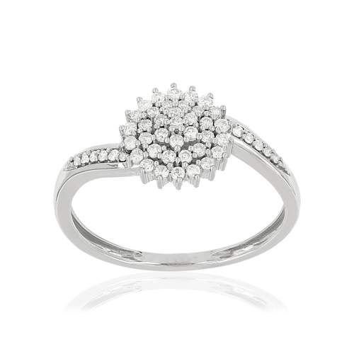 Bague or 375 blanc diamants