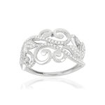Bague MATY Or 375 blanc Diamants - vue 1