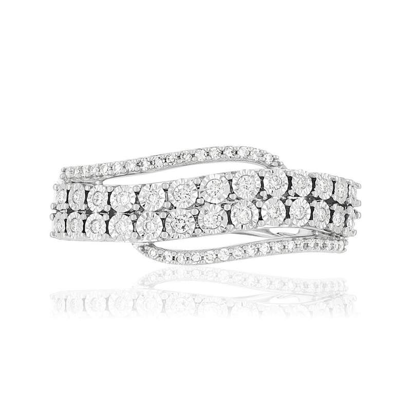 Bague MATY Or 750 blanc Diamants - vue 3