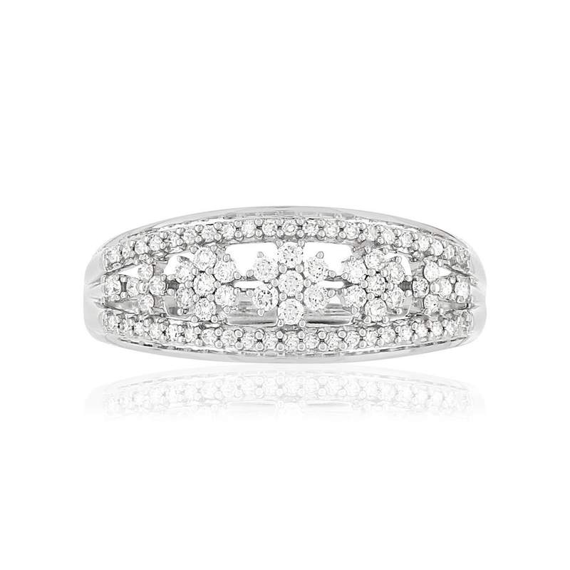 Bague MATY Or 750 blanc Diamants - vue 3