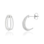 Créoles MATY Or 750 blanc Diamants - vue 1