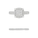 Duo alliance demi-tour solitaire or 750 blanc diamants - vue 5
