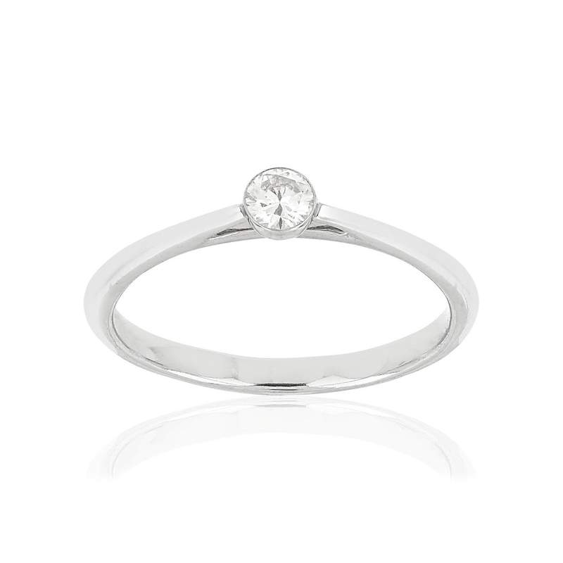MATY Ring in 14K White Gold with Diamond - View 1