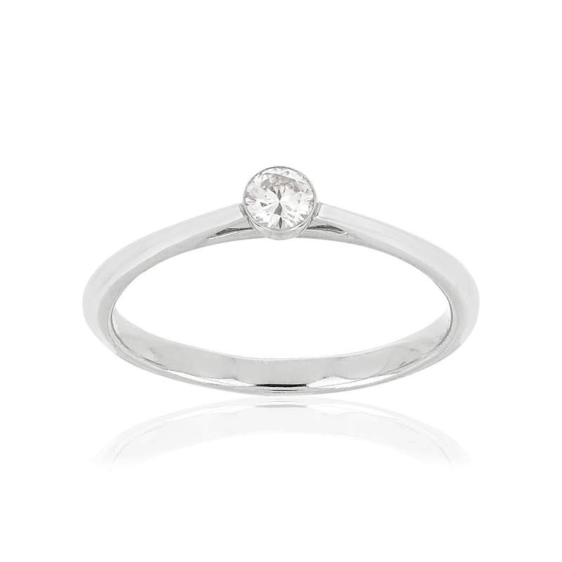 Bague MATY Or 375 blanc Diamant - vue 1