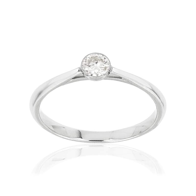 Bague MATY Or 375 blanc Diamant - vue 1