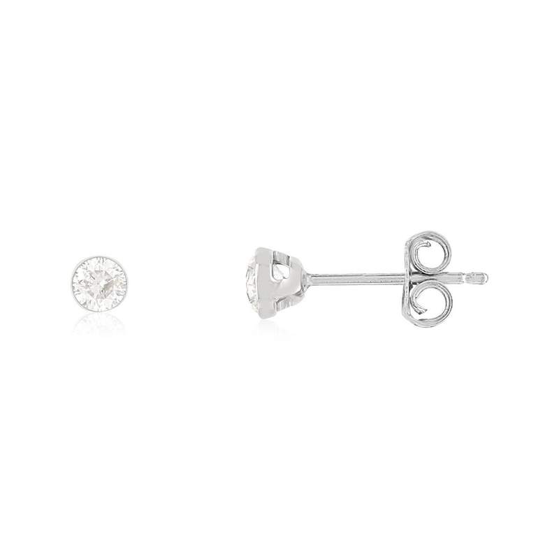 Boucles d'oreilles MATY Or 375 blanc Diamants - vue 1