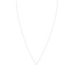 Collier or 375 blanc diamant 45 cm - vue 1