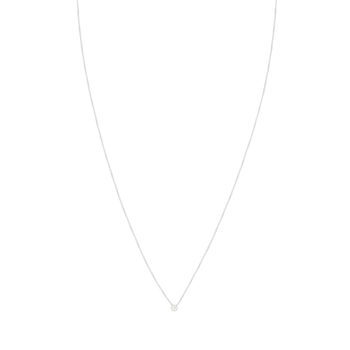 Collier or 375 blanc diamant 45 cm