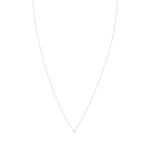 Collier or 375 blanc diamant 45 cm