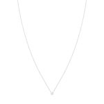 Collier or 375 blanc diamant 45 cm - vue 1