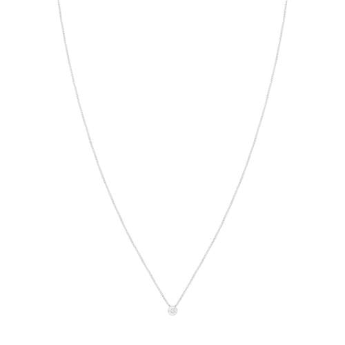 Collier or 375 blanc diamant 45 cm
