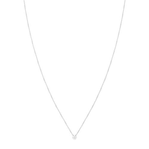 Collier MATY Or 375 blanc Diamant 45 cm