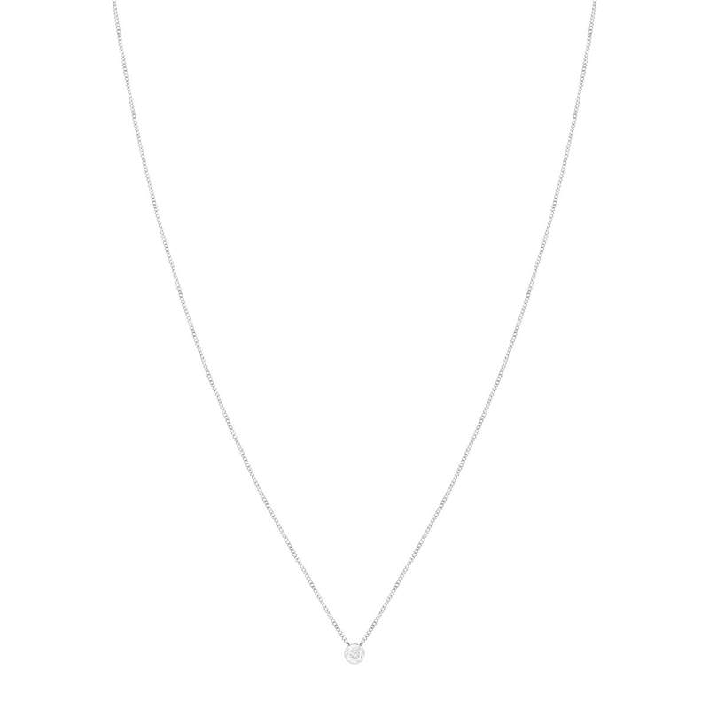 Collier MATY Or 375 blanc Diamant 45 cm - vue 1
