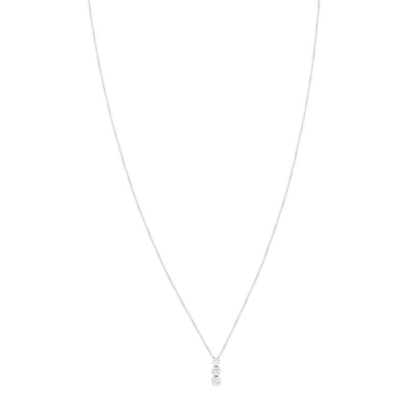Collier MATY Or 375 blanc Diamants 45 cm - vue 1