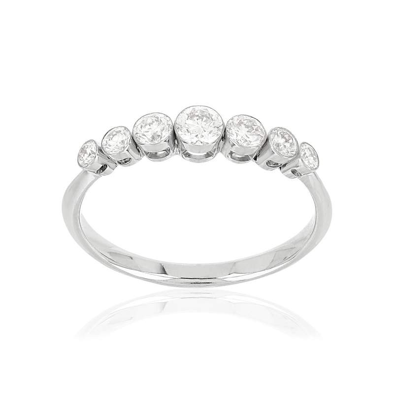 Bague MATY Or 375 blanc Diamants - vue 1