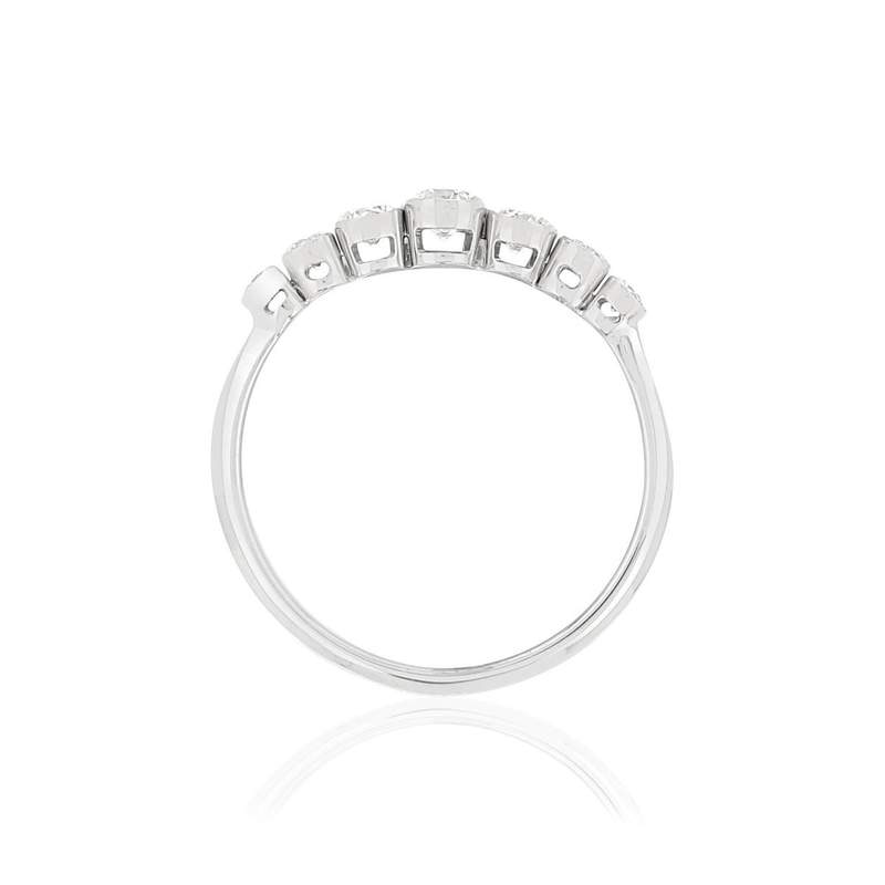 Bague MATY Or 375 blanc Diamants - vue 2