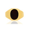 Bague or 375 jaune ovale onyx noir - vue V3