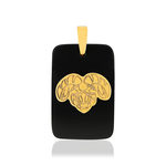Pendentif or jaune 375 zodiaque bélier onyx noir - vue 1