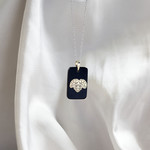 Pendentif or jaune 375 zodiaque bélier onyx noir - vue D3