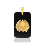 Pendentif MATY CANCER Or 375 jaune Onyx noir - vue 1