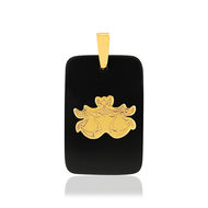 Pendentif MATY BALANCE or jaune 375 Onyx noir