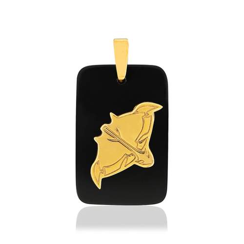 Pendentif MATY SAGITTAIRE Or jaune 375 onyx noir