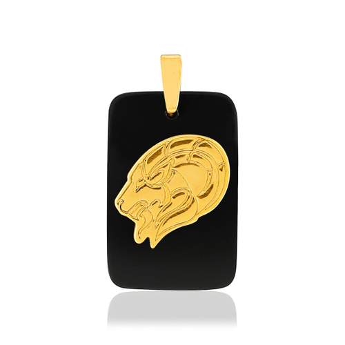 Pendentif MATY capricorne Or jaune 375 onyx noir