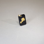 Pendentif or jaune 375 zodiaque verseau onyx noir - vue D3