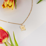 Pendentif or jaune 375 parchemin zodiaque taureau - vue D3