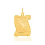 Pendentif or jaune 375 parchemin zodiaque cancer - vue 1