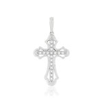Pendentif Croix MATY Or 375 blanc Diamants - vue 1