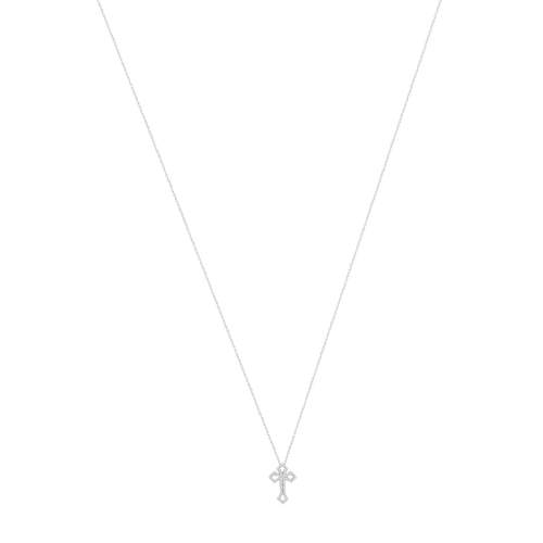 Collier MATY Or 375 blanc Diamants 42 cm