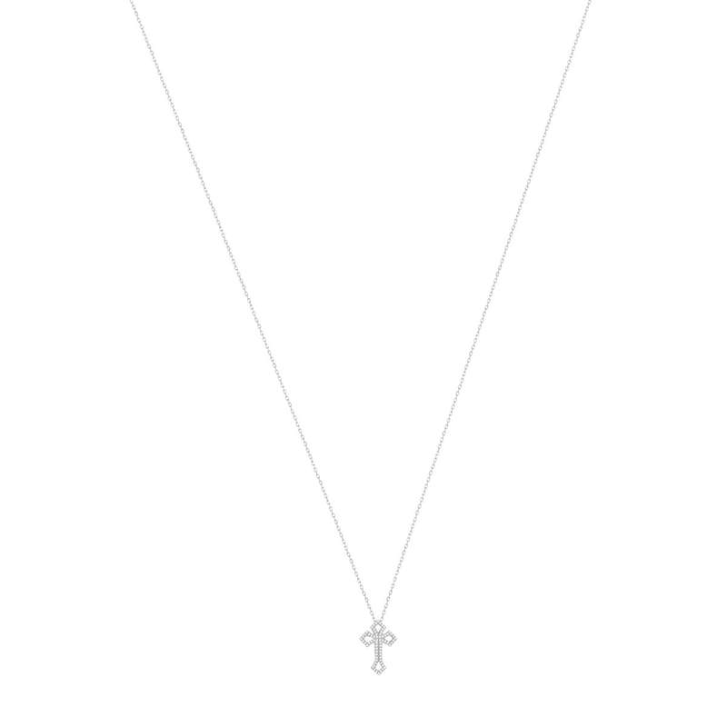 Collier MATY Or 375 blanc Diamants 42 cm - vue 1