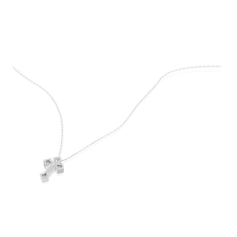 Collier MATY Or 375 blanc Diamants 42 cm - vue 4