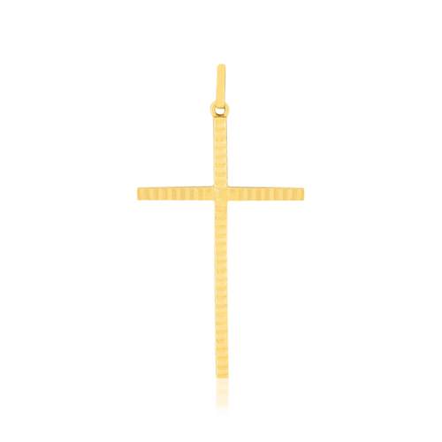 Pendentif croix or 375 jaune diamanté