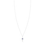 Collier MATY Or 375 blanc Saphir et Diamants 45 cm - vue 1