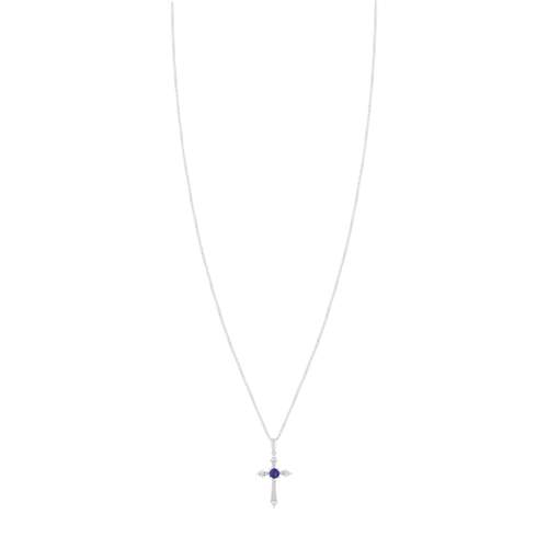 Collier MATY Or 375 blanc Saphir et Diamants 45 cm