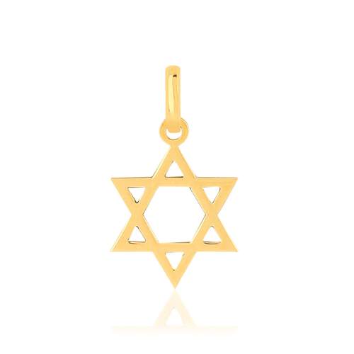 Pendentif or jaune 750 étoile de David
