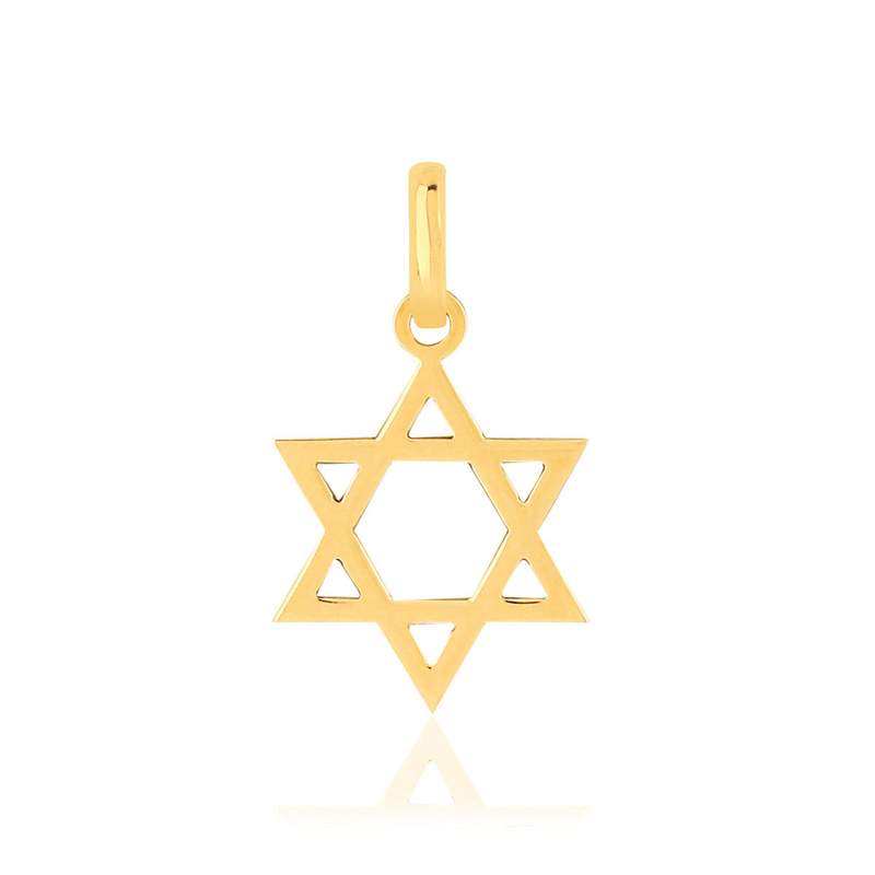 Pendentif or jaune 750 étoile de David - vue 1