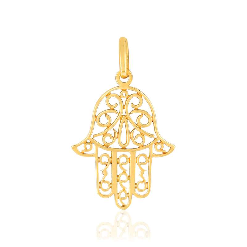 Pendentif or jaune 750 main de fatma - vue 1