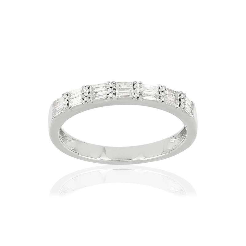 Alliance or blanc 750 diamants 0.20 ct 2.4 mm - vue 1
