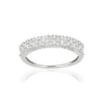 Bague or 750 blanc diamants - vue 1