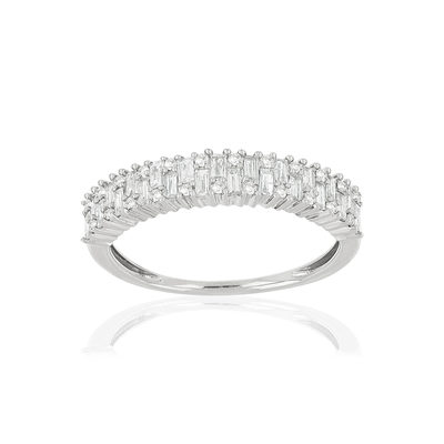Bague or 750 blanc diamants