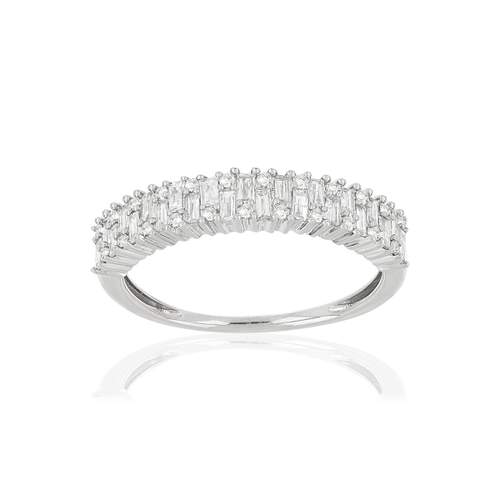 Bague or 750 blanc diamants