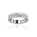 Bague or blanc 750 diamants - vue 1